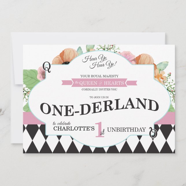 Alice Dans L'Onederland Première Invitation Annive (Devant)
