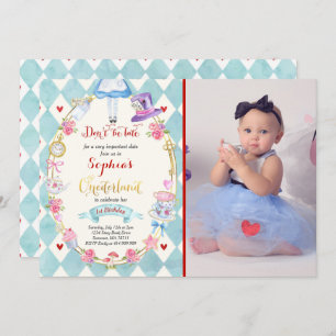 Alice dans ONE derland Anniversaire Invitation Tea