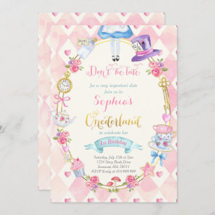 Alice dans ONE derland Anniversaire Invitation Tea