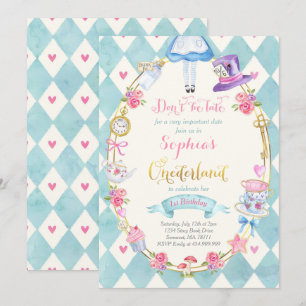 Alice dans ONE derland Anniversaire Invitation Tea