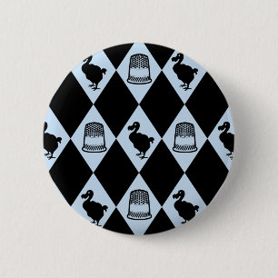 Alice Dodo and Thimble Pattern 2 Inch Round Button
