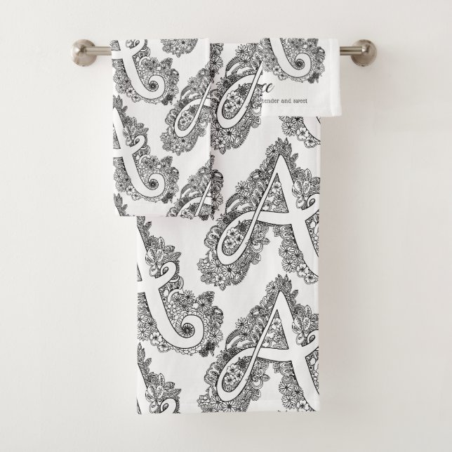 Alice doodle art letter A name meaning towels (Insitu)