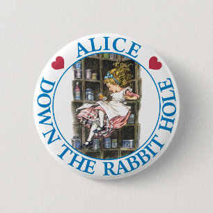 ALICE DOWN THE RABBIT HOLE 2 INCH ROUND BUTTON