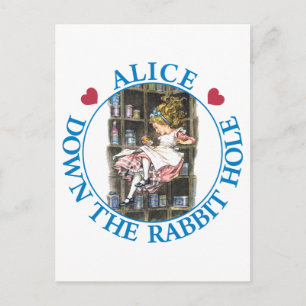 ALICE DOWN THE RABBIT HOLE POSTCARD