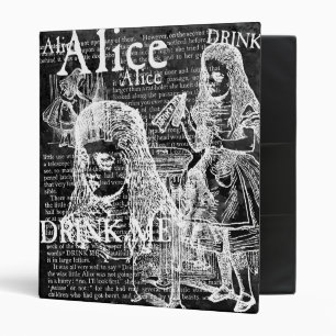 Alice Drink Me Collage Classeur foncé