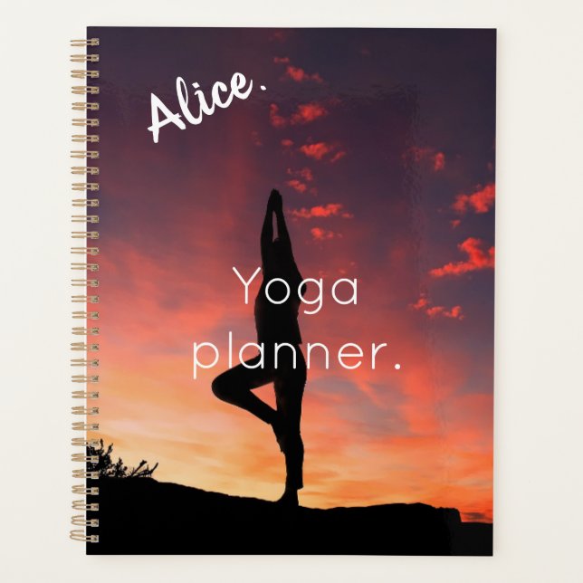 Alice. Elegant personalize Yoga Planner (Front)