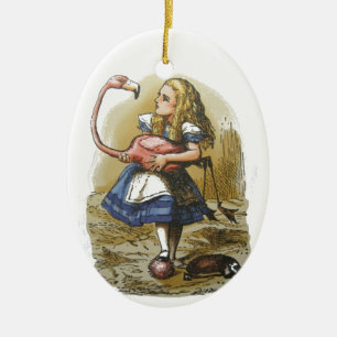 Alice en ornement de Flamant rose du pays des