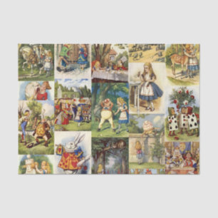 Alice en papier de soie de soie du pays des