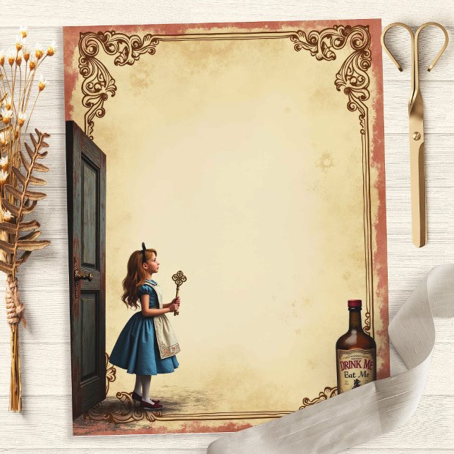 Alice et la porte me boivent du papier de scrapboo (Créateur téléchargé)