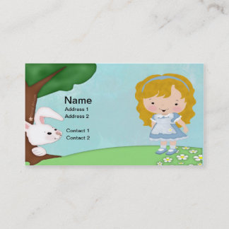 Alice et le carte de visite blanc de lapin