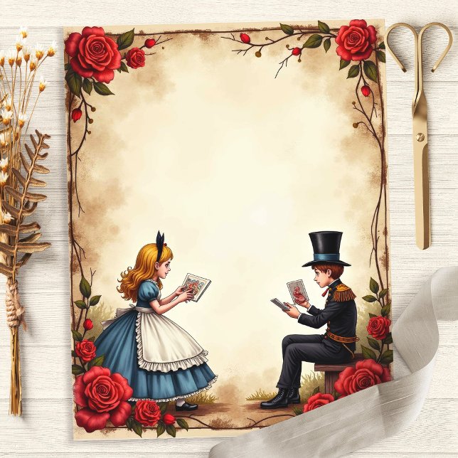 Alice et Mad Hatter Lire le livre papier (Créateur téléchargé)