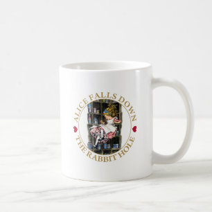 ALICE FALLS DOWN THE RABBIT HOLE COFFEE MUG
