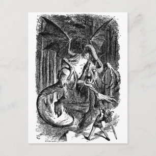 Alice Fighting the Jabberwocky Postcard