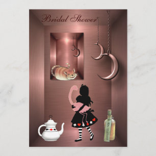 Alice, Flamingo & Cheshire Cat Bridal Shower Invitation