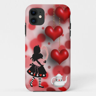 Alice & Flamingo Hearts & Teapot iPhone 11 Case