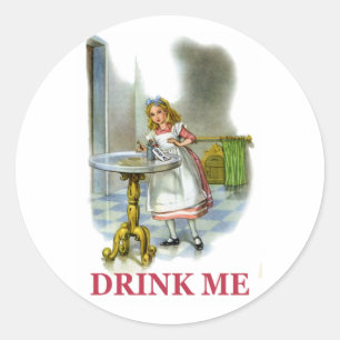 Alice Found a Key by a Bottle That Said "Drink Me" Classic Round Sticker