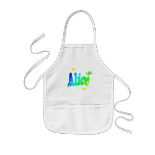 Alice, Girls Name Logo With Hearts, Kids Apron
