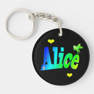 Alice, Girls Nom Logo Avec Coeurs,