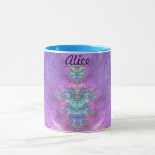 ALICE ~ GLOSSY 3D Glossy Green Purple Blue Mug