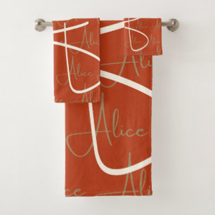 Alice Handwritten Name Pattern Bath Towel Set