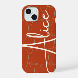 Alice Handwritten Name Pattern iPhone 15 Case