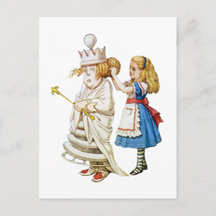 Alice Helps Out the White Queen in Wonderland Postcard