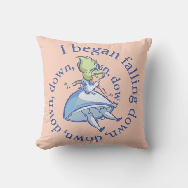 Alice | I Began Falling Down, Down, Down... Throw Pillow (Front)
