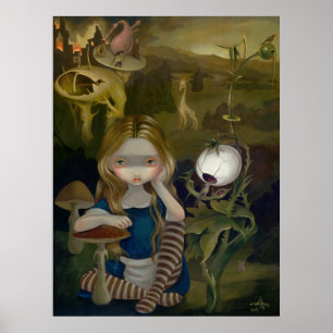 Alice in a Bosch Landscape lowbrow art Print