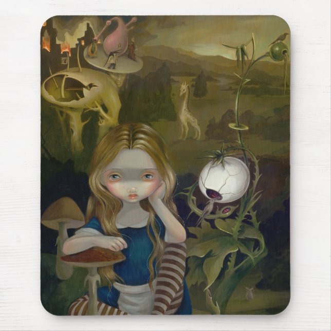 Alice in a Bosch Landscape wonderland Mousepad (Front)
