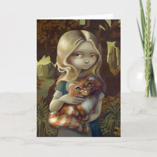 "Alice in a Da Vinci Portrait" Greeting Card