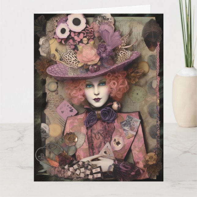 Alice in a fancy hat Birthday Card (Front)