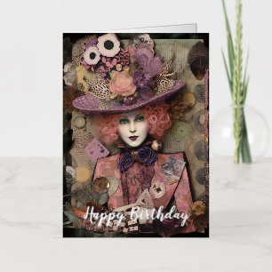 Alice in a fancy hat Birthday Foil Greeting Card