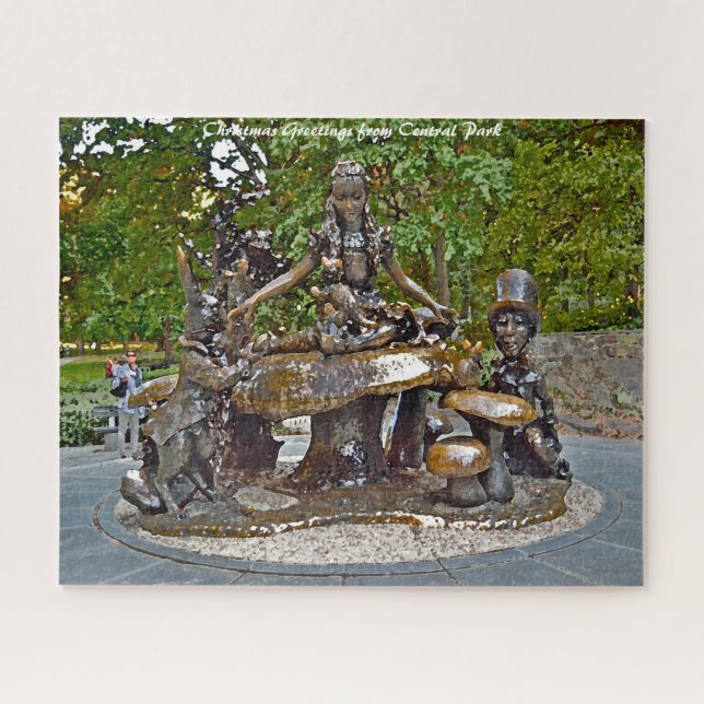 Alice in Central Park.Christmas Greetings Jigsaw Puzzle (Horizontal)