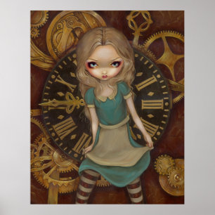 Alice in Clockwork - steampunk in wonderland Print
