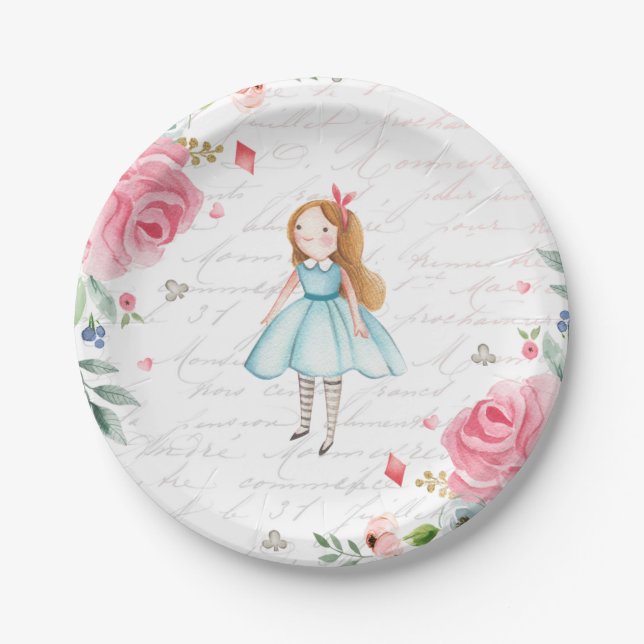Alice in Onederland 1st Birthday Mad Tea Party  Paper Plate (Front)