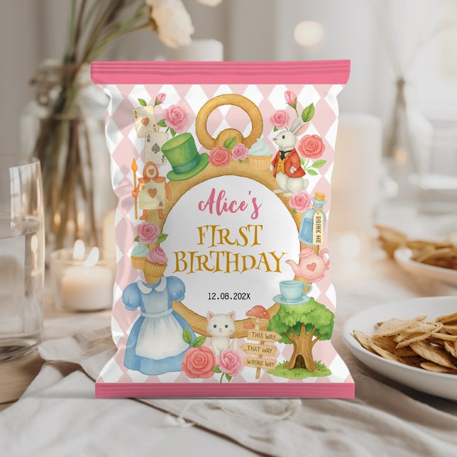 Alice in Onederland Birthday Chip Bag Wrapper (Creator Uploaded)
