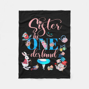 Alice In Onederland Family Sister Of The Birthday  Fleece Blanket
