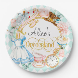 Alice in Onederland mad hatter tea party birthday  Paper Plate