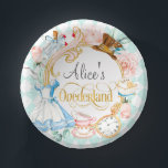 Alice in Onederland mad hatter tea party birthday  Paper Plate<br><div class="desc">Alice in Onederland mad hater tea party birthday</div>