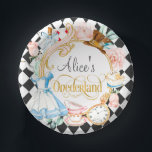 Alice in Onederland mad hatter tea party birthday  Paper Plate<br><div class="desc">Alice in Onederland mad hater tea party birthday</div>