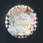 Alice in Onederland mad hatter tea party birthday  Paper Plate<br><div class="desc">Alice in Onederland mad hater tea party birthday</div>