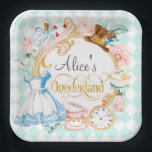 Alice in Onederland mad hatter tea party birthday  Paper Plate<br><div class="desc">Alice in Onederland mad hater tea party birthday</div>