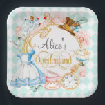 Alice in Onederland mad hatter tea party birthday  Paper Plate<br><div class="desc">Alice in Onederland mad hater tea party birthday</div>