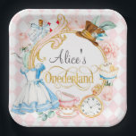 Alice in Onederland mad hatter tea party birthday Paper Plate<br><div class="desc">Alice in Onederland mad hater tea party birthday</div>