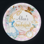 Alice in Onederland mad hatter tea party birthday  Paper Plate<br><div class="desc">Alice in Onederland mad hater tea party birthday</div>