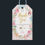 Alice in Onederland Mad Tea Party Girl Birthday Gift Tags<br><div class="desc">Whimsical Alice in Wonderland themed favour tag in pink and gold</div>