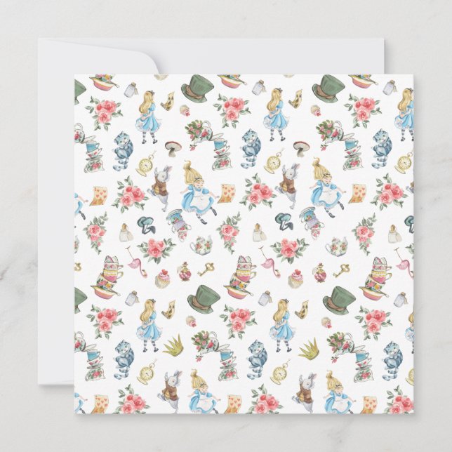 Alice in Onederland Themed Birthday Party Napkins Invitation (Front)