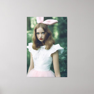 Alice in the Forest Fashion Expired Film Photo Canvas Print