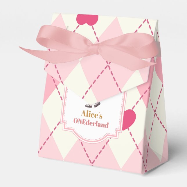 Alice in Wonderland 1st Birthday Onederland  Favor Box (Front Side)