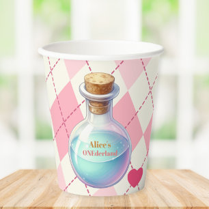Alice in Wonderland 1st Birthday Onederland Paper Cups